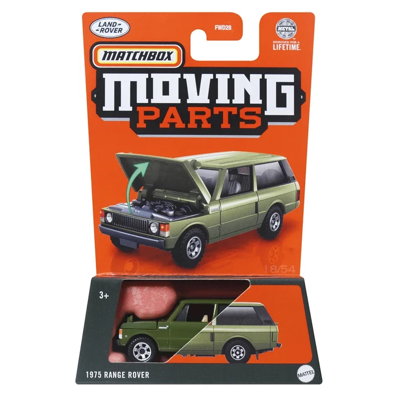 Original Mattel Matchbox FWD28 Car 1/64 Metal Diecast Moving Parts 1975 Range Rover Vehicle Model Toys for Boys Birthday Gift