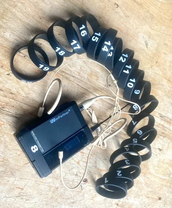 Waist bag digital circle headband microphone lavalier microphone digital label, cross-talk opera microphone logo