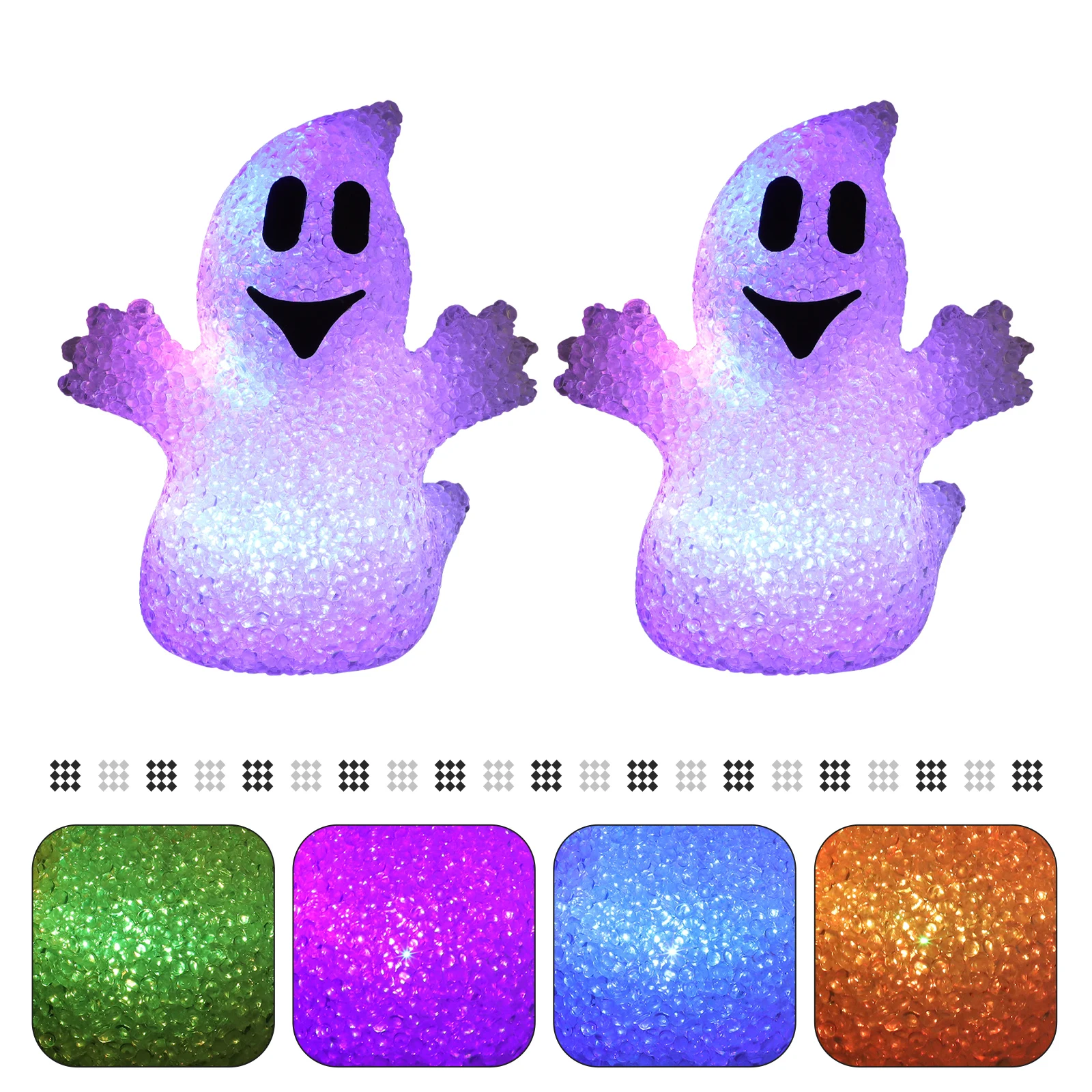 

2pcs Halloween Night Ghost Design Creative Small Night Light Party Atmosphere Light For Halloween Party Decor Color Changing