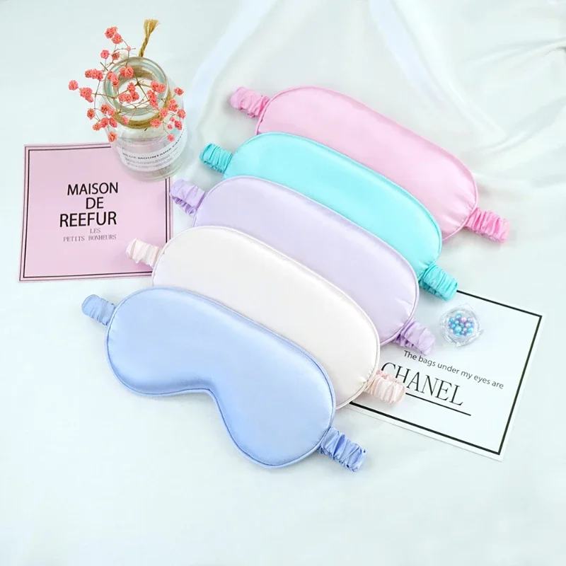 안대 1pc Imitated Silk Eye Patch Shading Sleep Eye Mask Eyepatch Travel Relax Cover Eyeshade Health Sleeping Shield Eye Care Tools