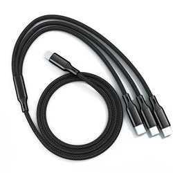 Multi Charger Cable Braided Universal 3 In 1 Multiple USB Cable Charging Cord With Type-C Micro USB Port Connector