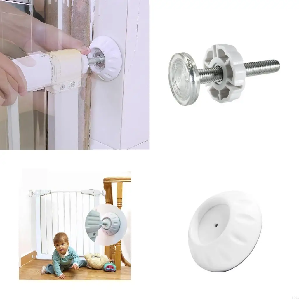 

D5QA Practical ABS Rubber Safety Gate For Home Use Easy Adjust Width No Wall Damage