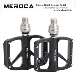 MEROCA Ultra-light Quick Release Bicycle Pedals Non-slip Aluminum Alloy 3-Bearing Folding Bicycle Pedals Bike Pedal