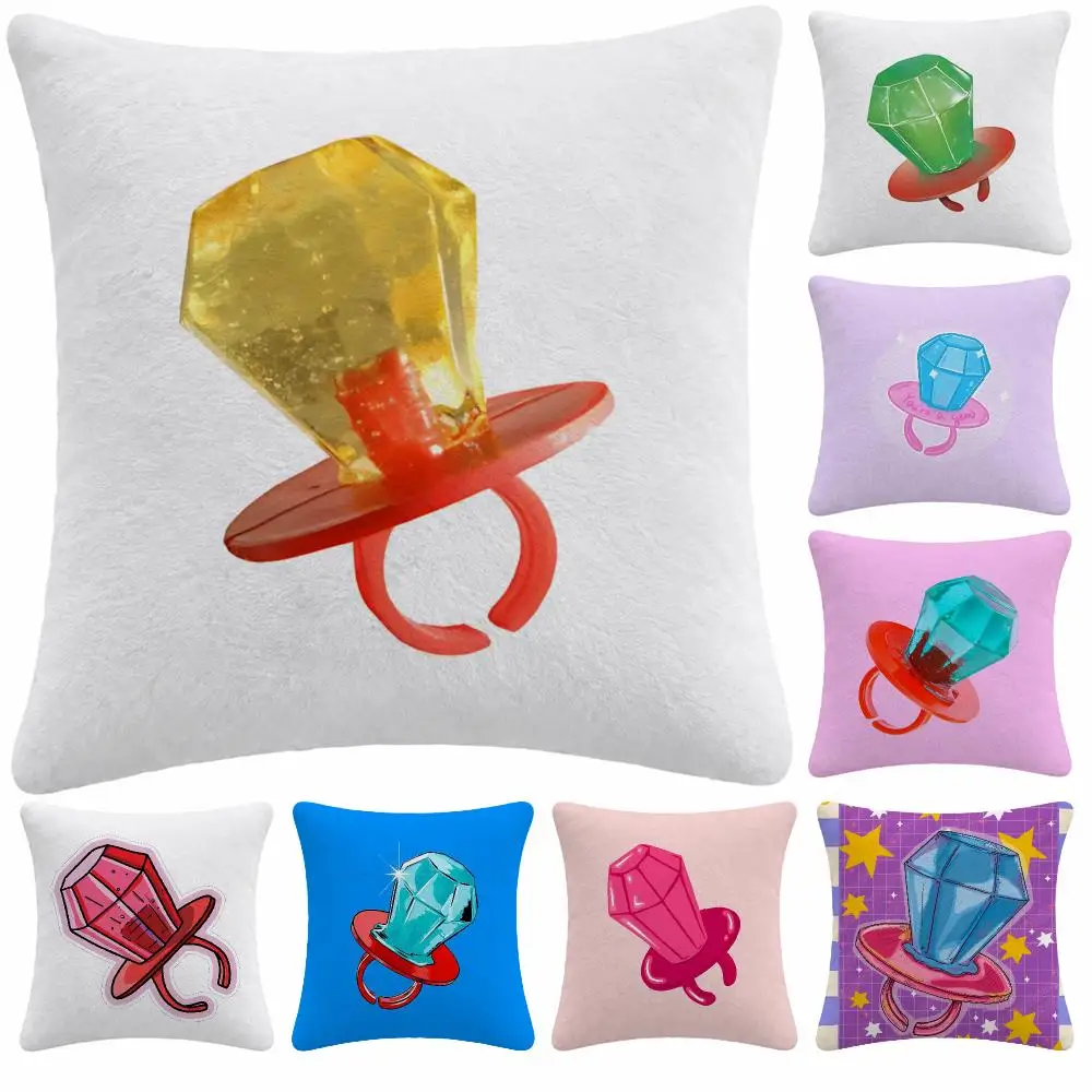 Food Candy R-Ring Pop Cushion Cover Soft Plush Decorative Sofa Bedroom Living Room Car Dorm Home Decor Gift