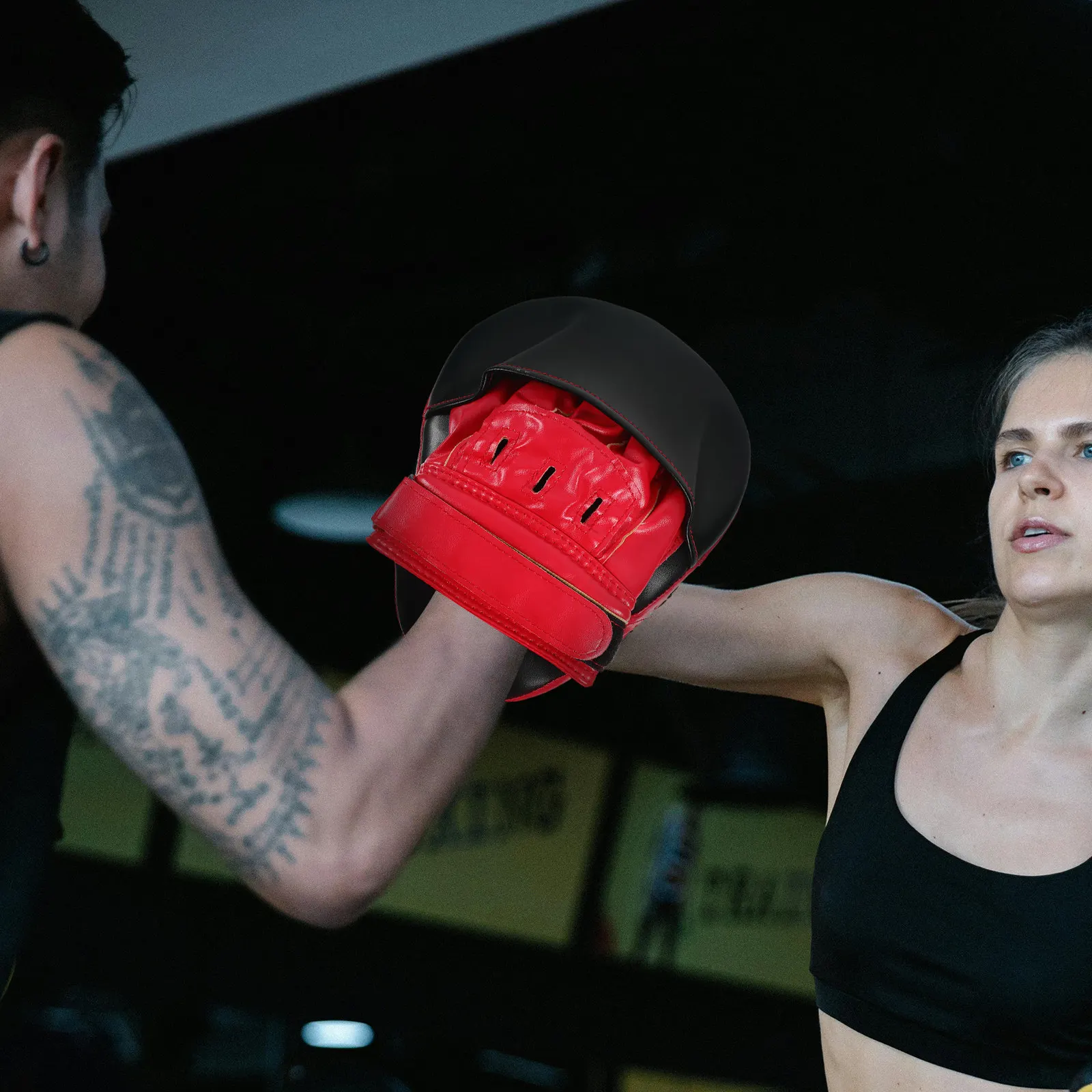 Picture 6: 1Pcs Boxing Training Pad PU Material Five Fingers Gloves Adjustable Wrist Strap Superior Absorption for Taekwondo Mma Karate