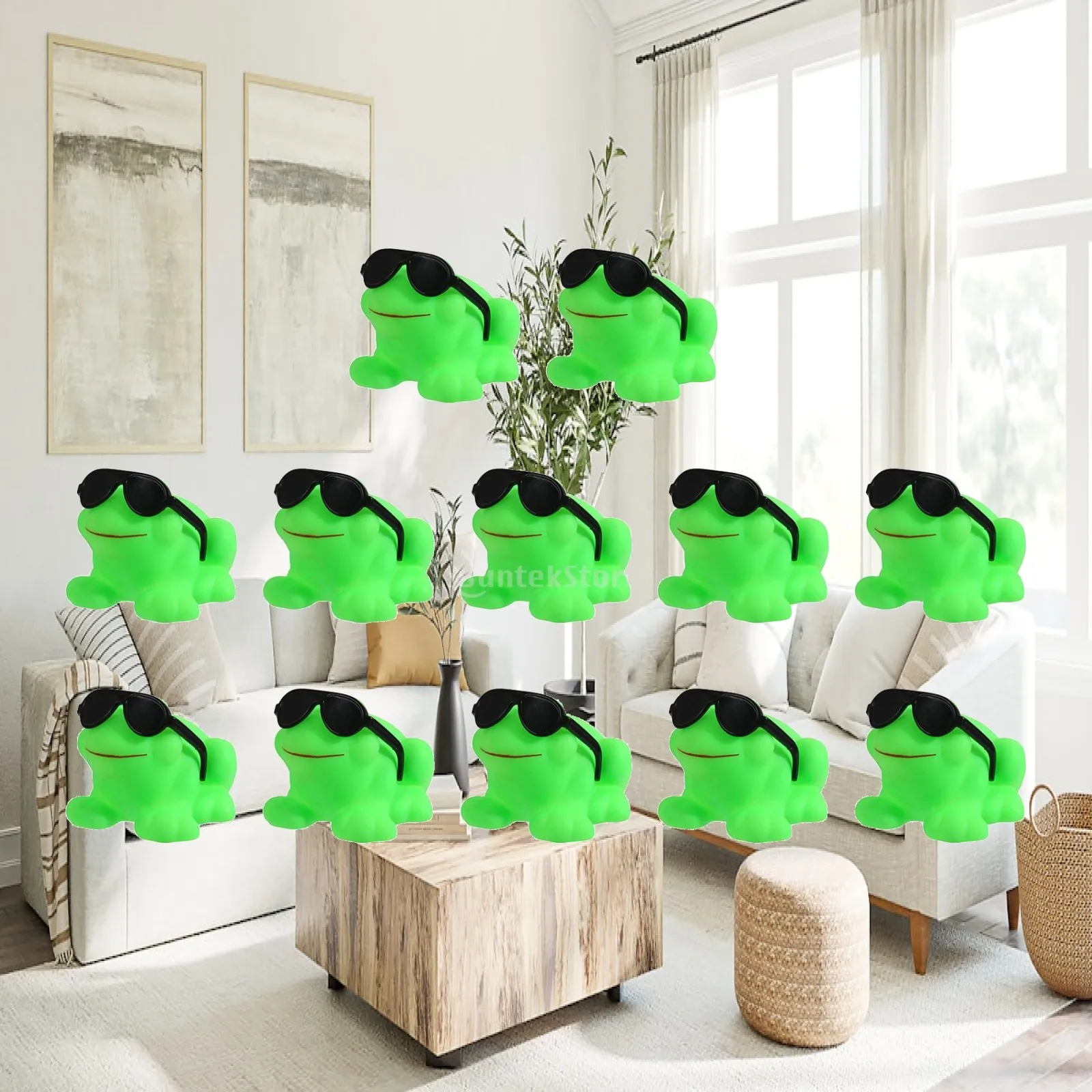12x Cute Squeaky Frogs Bathing Toy Bath Tub Floating Toys for Boys and Girls Easter Bag Fillers Party Favors Stocking Stuffers