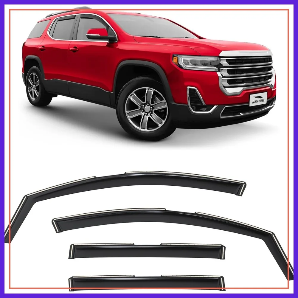 

In-Channel Rain Guards for GMC Acadia 2017-2023, Window Deflectors, Vent Visors, 4 Pieces