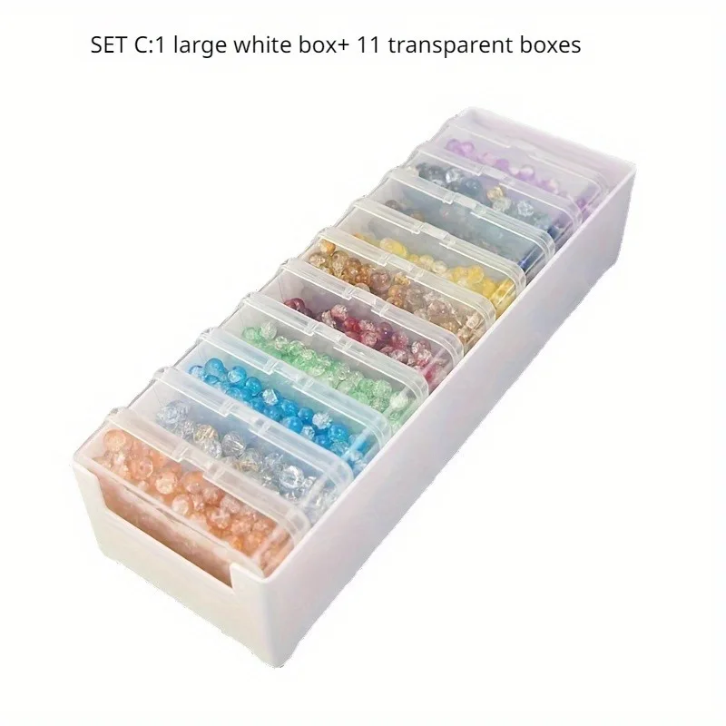 DIY Desktop storage box with detachable transparent small box, suitable for storing data cables, cards, and small accessories