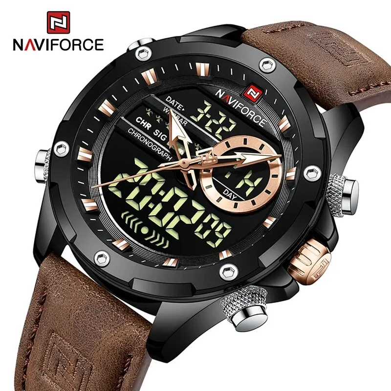 NAVIFORCE Digital Men Military Watch Waterproof Wristwatch LED Quartz Clock Sport Watch Male Big Watches Men Relogios Masculino