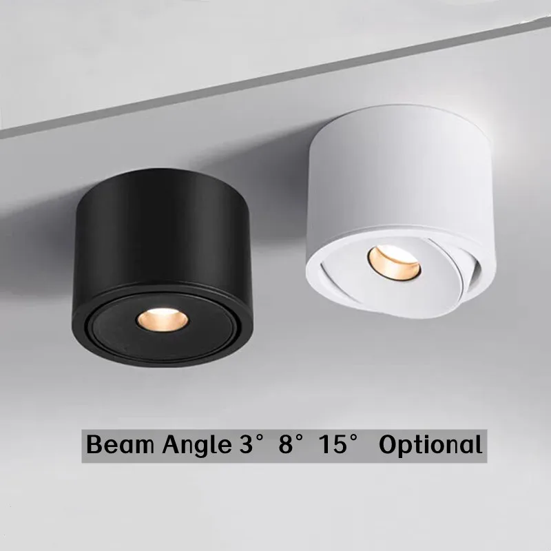 Surface mounted LED spot light Ultra-thin small Angle living room round tea room atmosphere light 3°8°15° Museum Downlight 5W7W