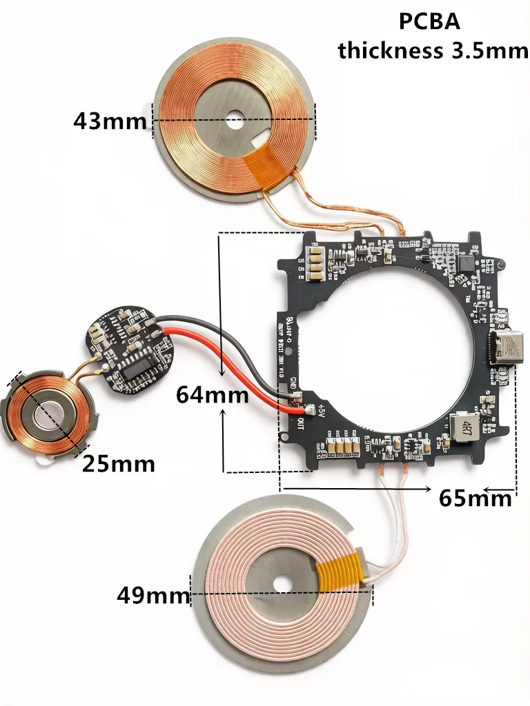 3-in-1 15W Wireless Charging Module Multifunctional Magnetic Wireless Charging PCBA DIY All-in-One Wireless Charging Mainboard