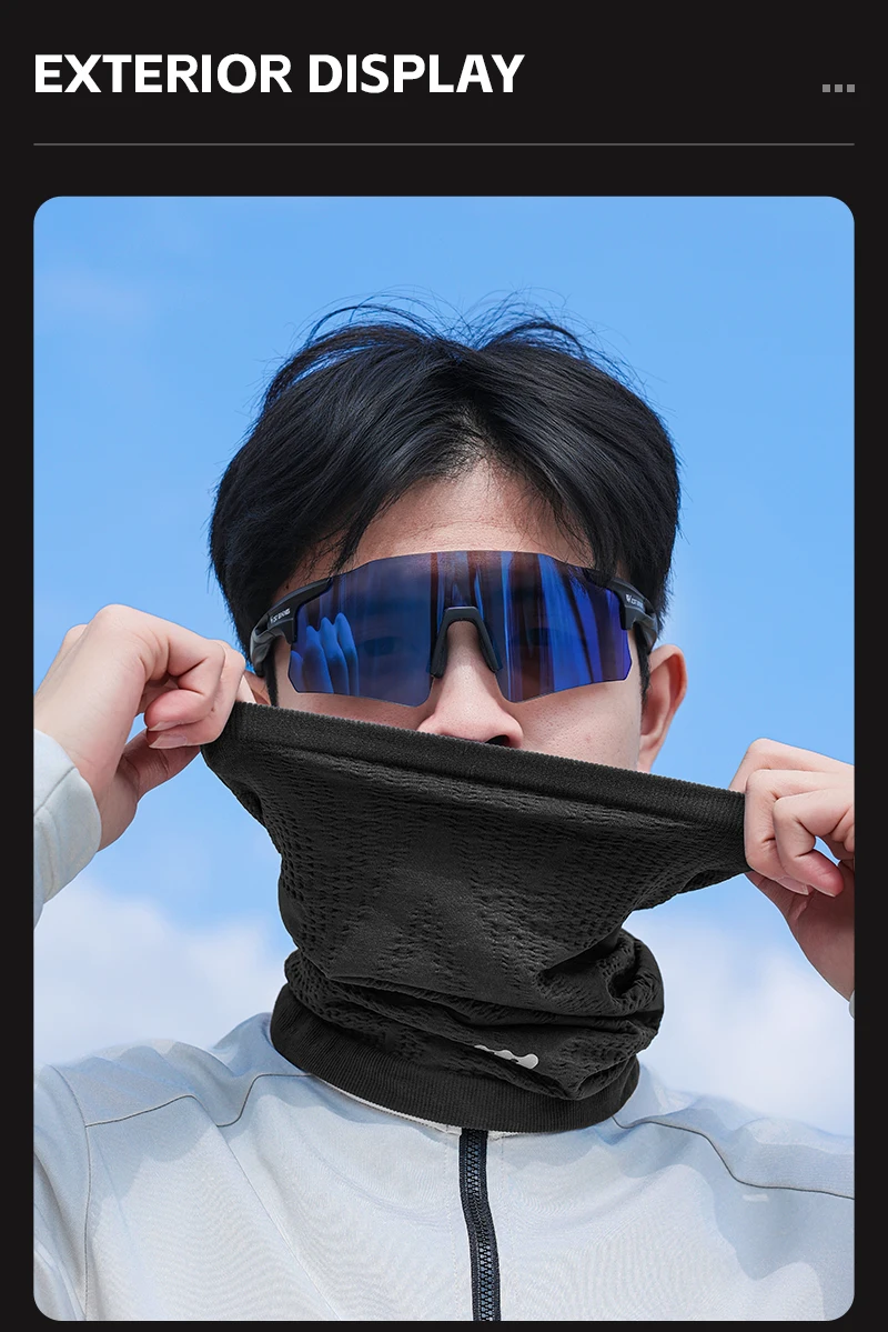 WEST BIKING Gestrickter Nackenwärmer Winddichte Gesichtsmaske Atmungsaktiver Thermoschal für Radfahren Motorradfahren Herbst Früher Winter 4 Farben – Detail 19