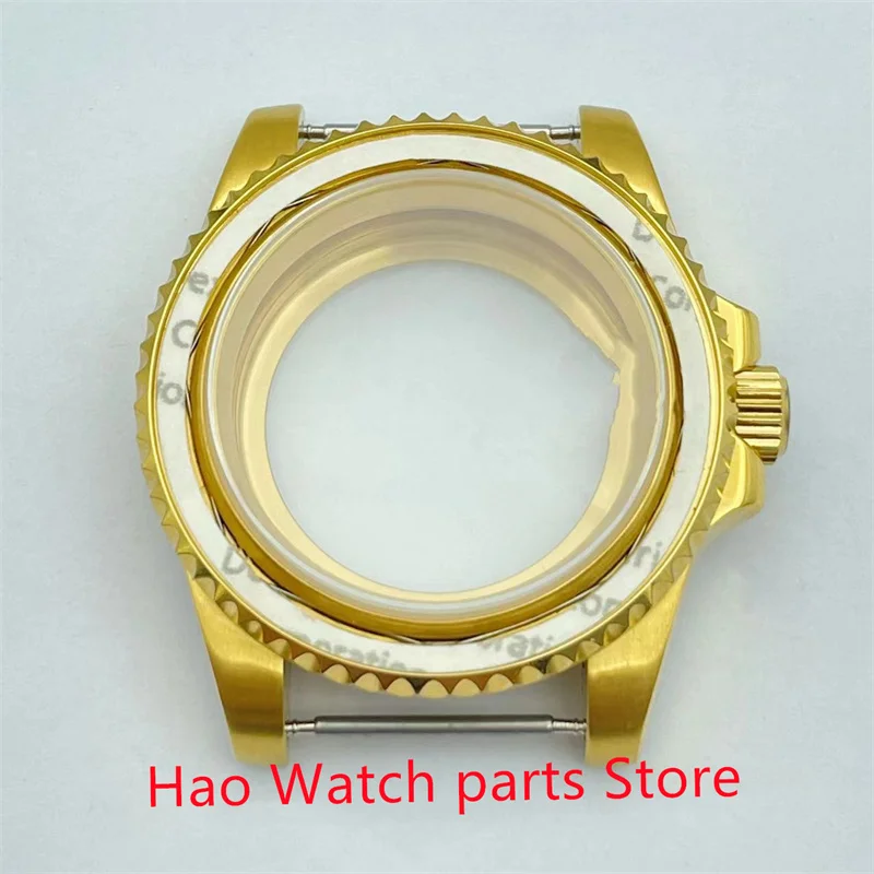 40mm gold sterile watch case sapphire glass fit NH35 NH36 ETA2836 Miyota8205 8215 821A Mingzhu DG2813 3804 Seagull 1612 movement