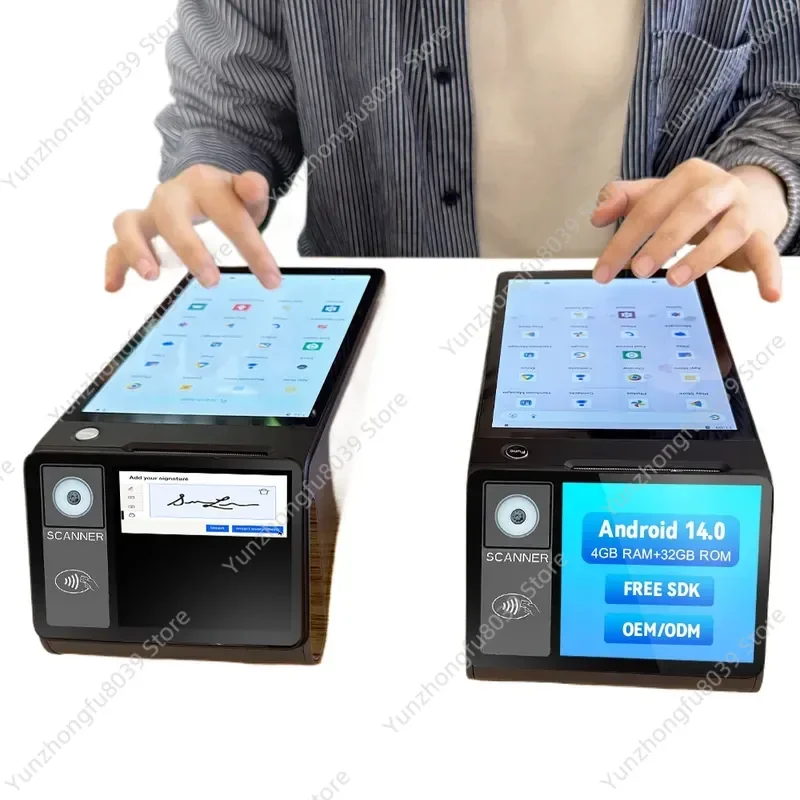 Android POS Machine Self Service Cash Register Handheld Touch Screen Automatic Order Scanning Code Printing Smart Terminal