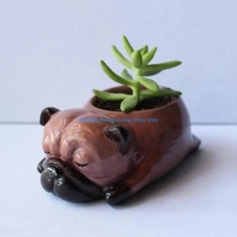 E56A Resin Mold DIY Craft Animals Flowerpot Molds for DIY Craft Jewelry Making