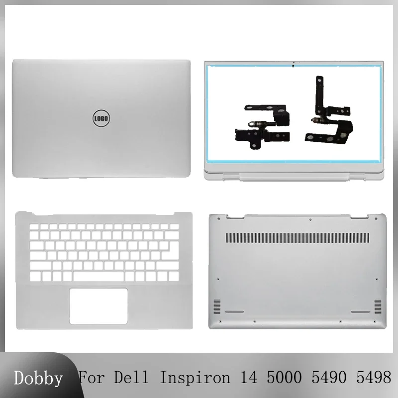 New Origianl For Dell Inspiron 14 5490 5498 Laptop LCD Back Cover Lid Front Bezel Top Palmrest Bottom Case Silver 0C4VGP 0R0VH6