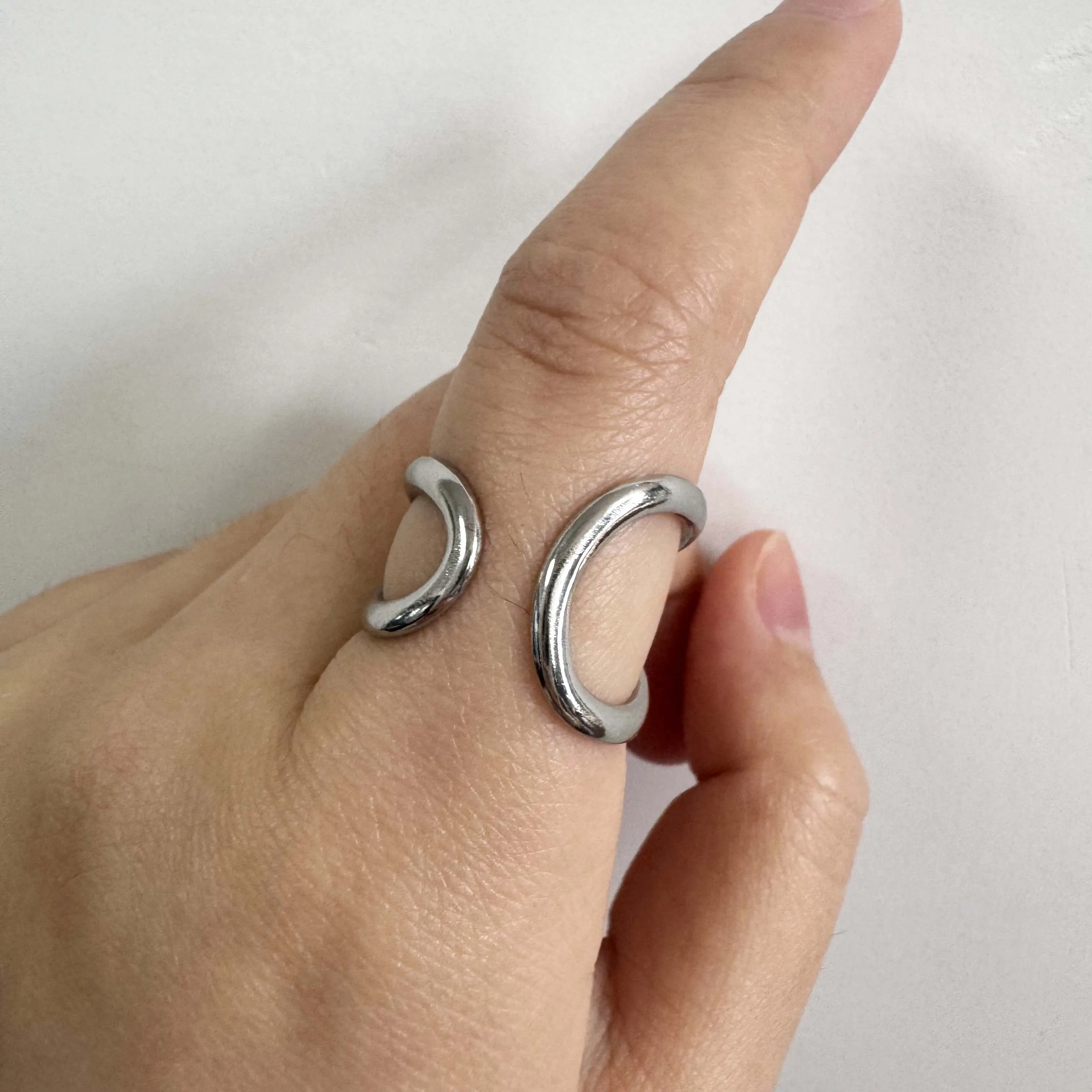 Unisex Stainless Steel Irregular Multi-Layer Ring