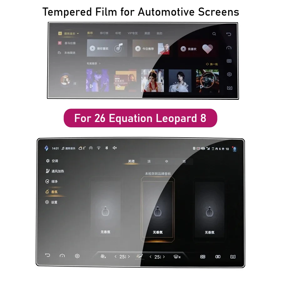 For 2026 Formula Leopard 8 Car Ultra-Clear Anti-Glare Tempered Glass Screen Protector Navigation Instrument Panel Tempered Film
