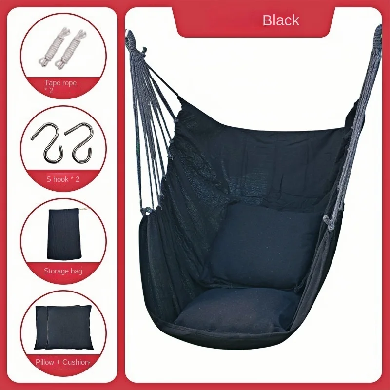 لتعليق الحبل كرسي معلق كرسي أرجوحة كرسي معلق لسكن الطلاب، كرسي هزاز مهد مع وسادتين، داخلي وخارجي #2