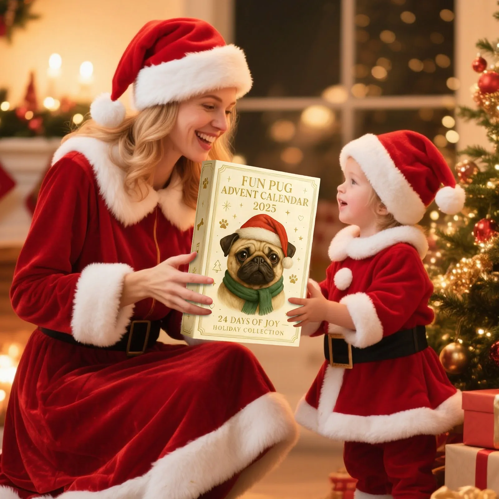 يختتم الموقت بصوت عال الصلصال الصلصال عيد الميلاد تقويم القدوم تحتوي على 24 المعلقات الاكريليك مناسبة لبطارية النافذة مع الموقت #5