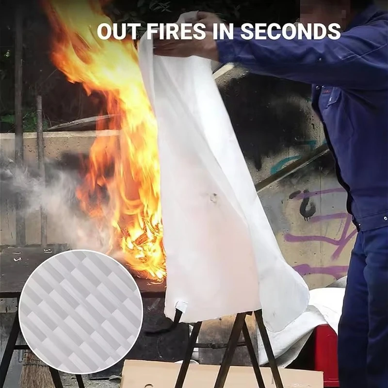 1 قطعة بطانية حريق الطوارئ الألياف الزجاجية لهب بطانية حماية السلامة في حالات الطوارئ المنقذة للحياة بطانية مثبطات اللهب