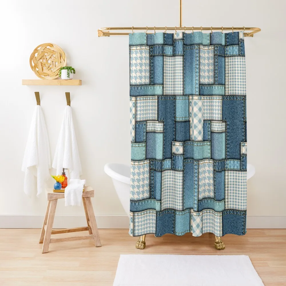 

Jeans patchwork Shower Curtain For Bathroom In The Bathroom Modern Accessory Bathrooms Anime Bathroom Curtain