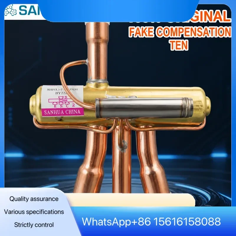 Original Sanhua 4 Way Reversing Valve SHF-11H-45D1 7H-34U-P for 2HP 3HP Air Conditioner Heat Pump Water Heater AC Parts