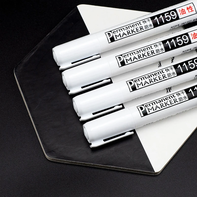 1Pc Waterproof Oil Permanent Marker Pens White Color Painting Drawing Pen Set - view 5
