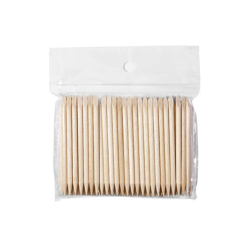 100Pcs Nail Cuticle Pusher Wood Sticks Nail Manicures Remover Wooden Design Nail Gel Polish Drawing Stick For Nail Art Tools