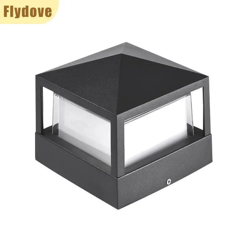 Koreanische minimalistische LED-Außensäulen-Scheinwerfer, wasserdicht, IP65, 12 W, Veranda, Hof, Rasen, Garten, Beleuchtung, Dekoration, Lampe, 110–240 V