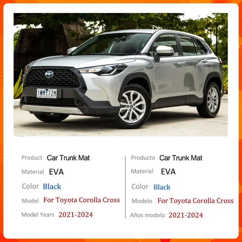 Imagen 2 del producto Estera trasera para maletero de coche, accesorios de almacenamiento antideslizantes, protectores impermeables, para Toyota Corolla Cross Hybrid 2024 2023 2022 2021