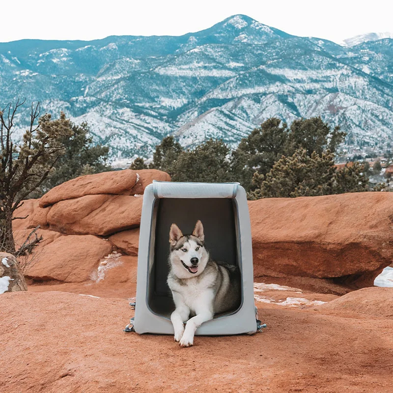 Caseta inflable de viaje para perros, caseta duradera para exteriores y viajes