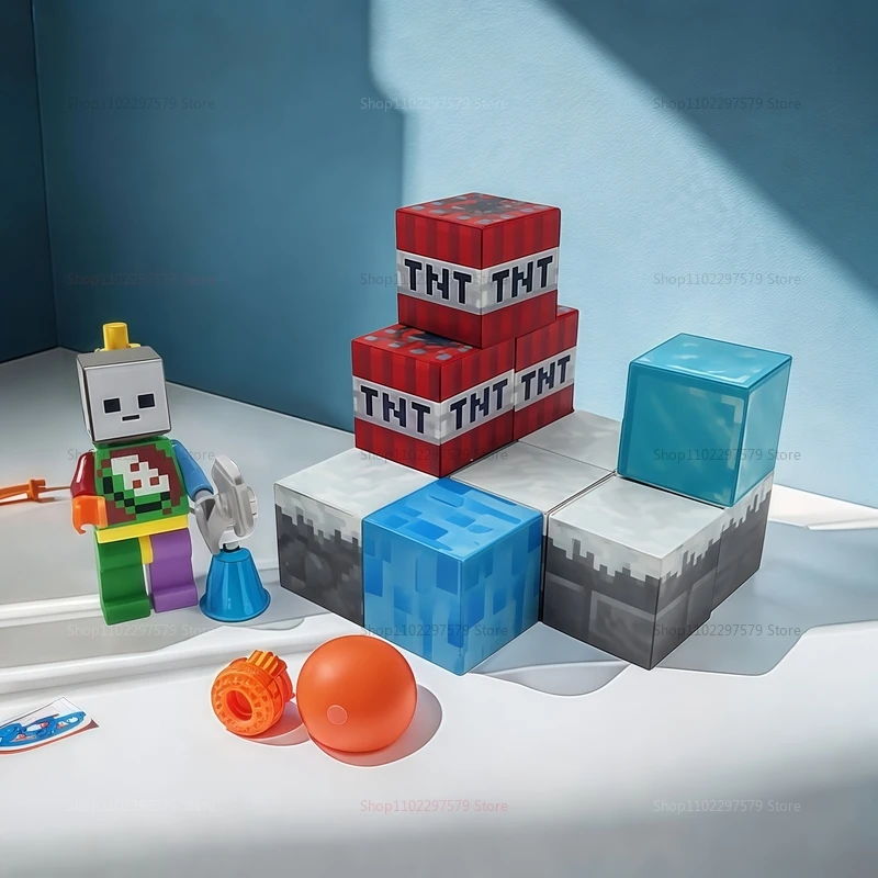 300 bloques de construcción magnéticos Mine World juego de cubos magnéticos para niños niñas niños 3 + juguete de vástago creativo DIY modelo sensorial regalos de vacaciones