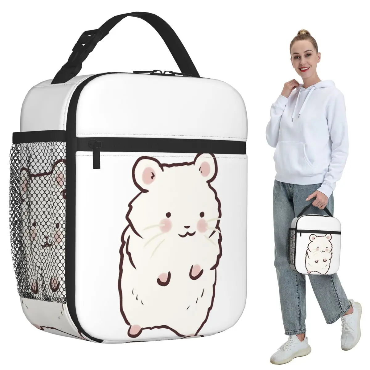 

Изолированная сумка для обеда с милым хомяком для детей, школьный холодильник, термоящик для еды, сумка, герметичные коробки для завтрака, контейнер