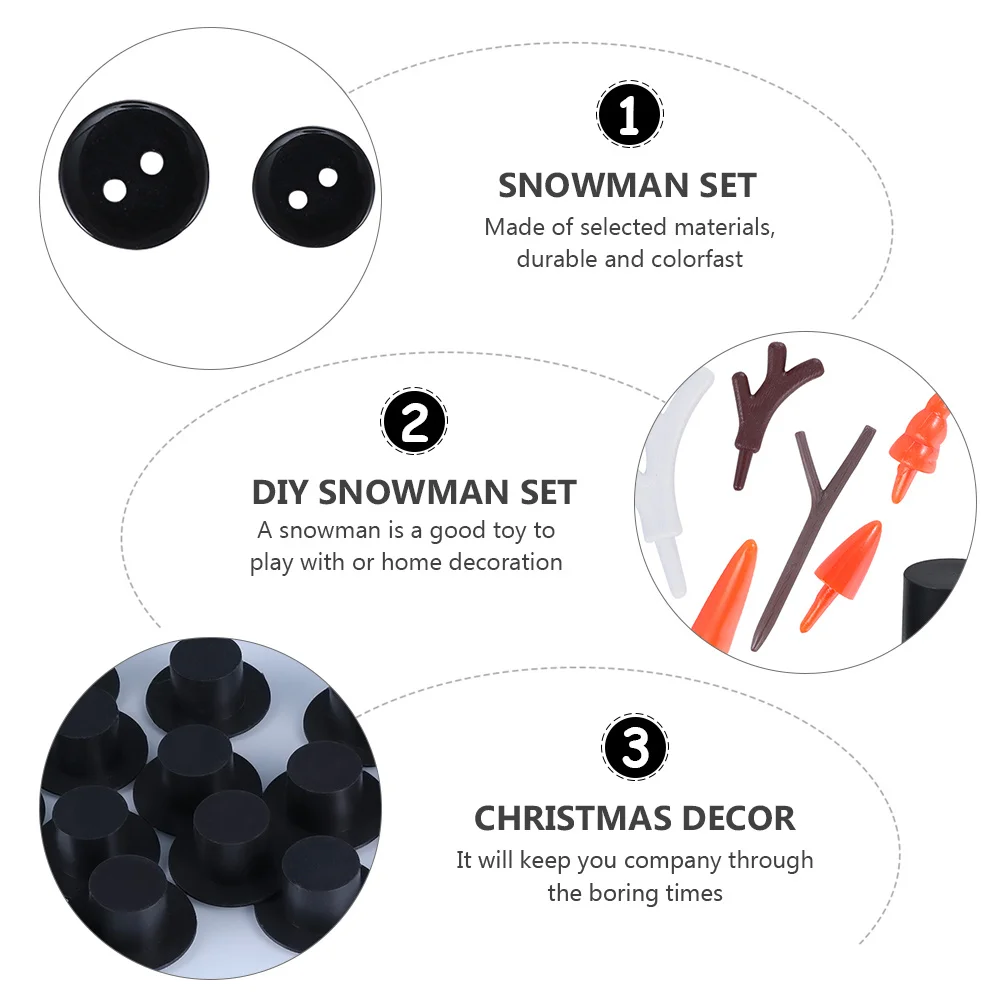 

1Set Christmas Snowman Accessory Kit Attractive Decorative DIY Materials for Festive Joy Xmas Snowman DIY Ornament Kit