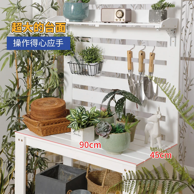 حامل زهور من الخشب الصلب، ترتيب زهور الشرفة، حامل وضع النباتات، خارجي، منضدة البستنة متعددة الطبقات