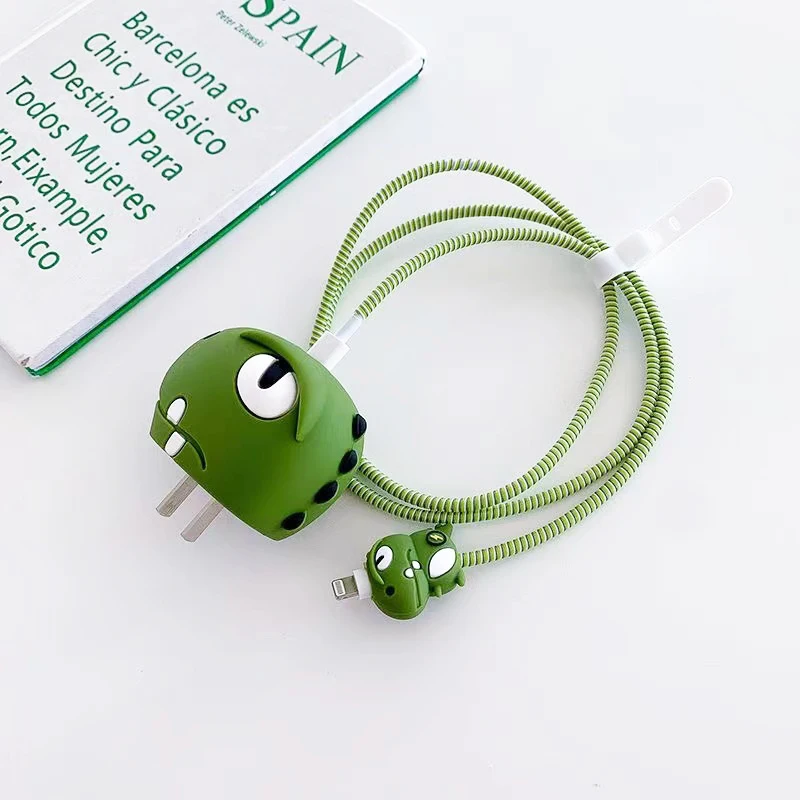 IPhone Charger Protective Case Cartoon Dinosaur Head