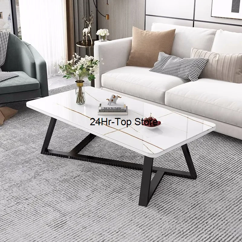 

MDF Marble Luxury Coffee Tables Small White Metal Narrow Dinning Table Nordic Cheap Minimalist Japanese Table Basse Furniture