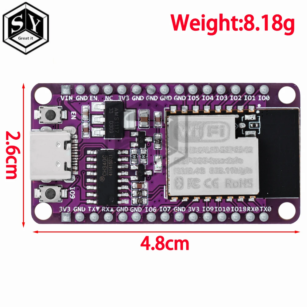 ESP8684 Development Board TYPE-C USB ESP32-C2 ESPC2-12 DevKit Serial CH340 WiFi+Bluetooth Dual Core Module For Arduino