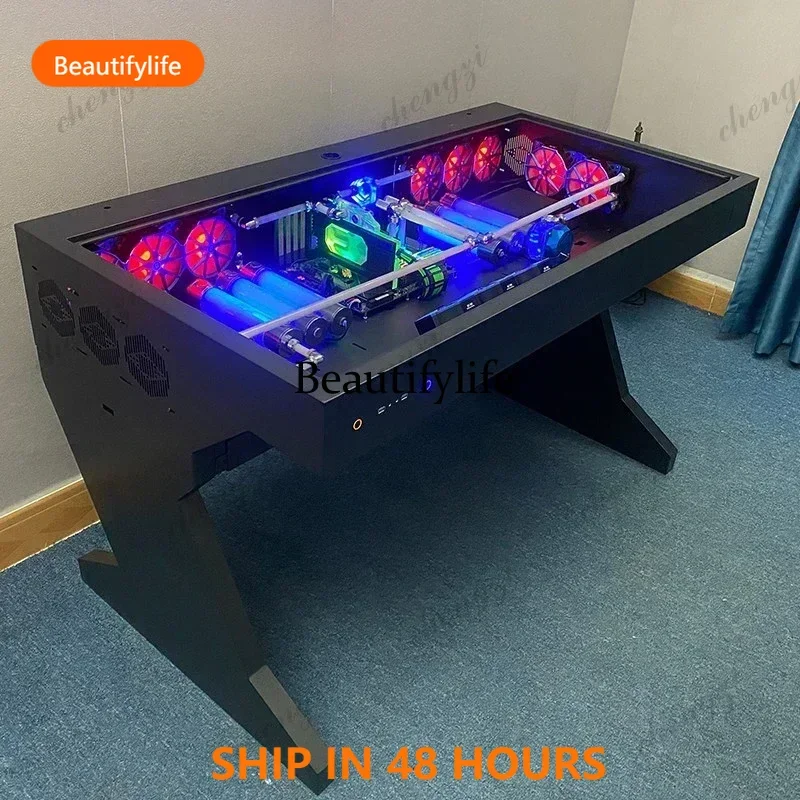 03 Tempered Glass Side Panel Desk RGB PC Case And Desk Two In One Combo Computer Case Tower Gaming Table l