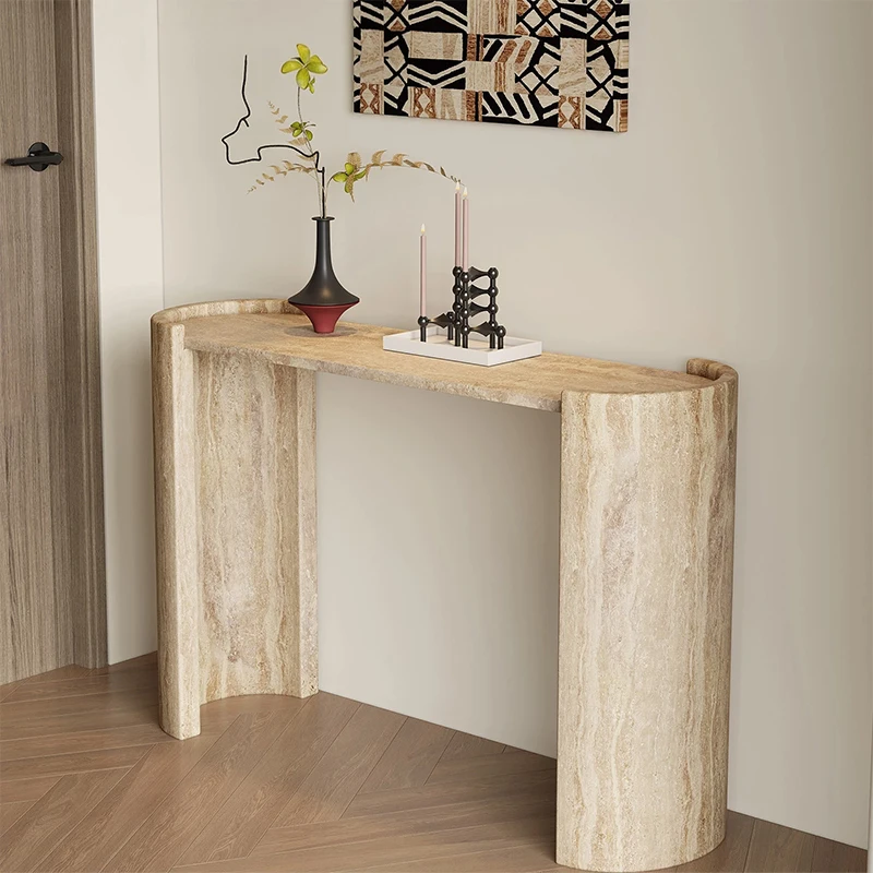 Natural limestone entrance table, coastal curved corridor table, heavy duty anti-fouling entrance table