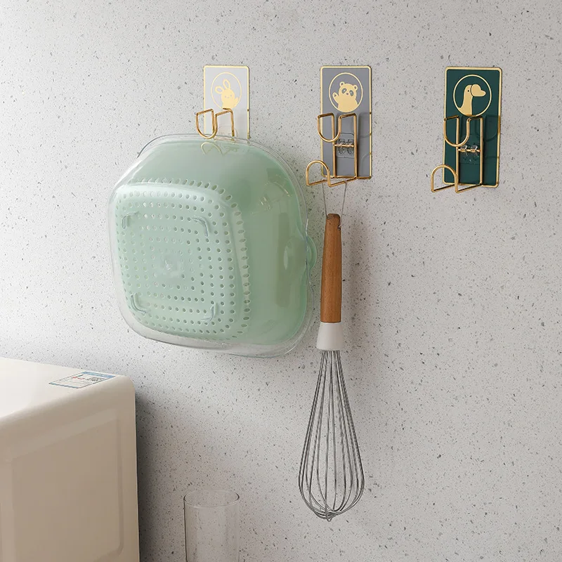 Toilet Washbasin Hook Non-perforated Self-adhesive Hook Storage Rack Traceless Storage Rack Household Bathroom Accessories