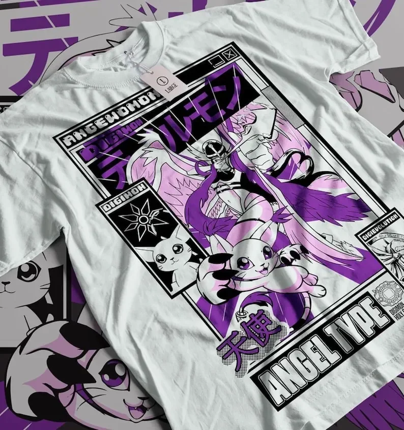 Camiseta Angemon Digimon Anime Patamon camiseta MagnaAngemon camiseta Seraphimon