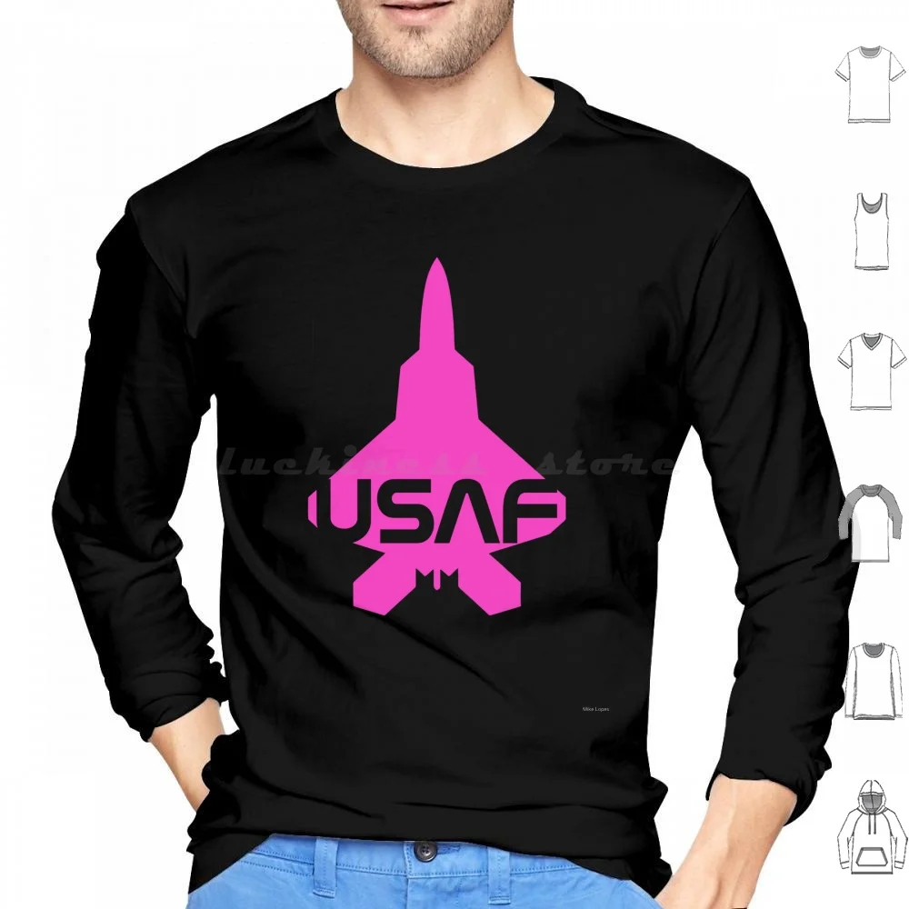 

Usaf Pink Jet Fighter F22 Raprtor Style Hoodie cotton Long Sleeve Jet Fighter Military Aviation Airplane Plane Air