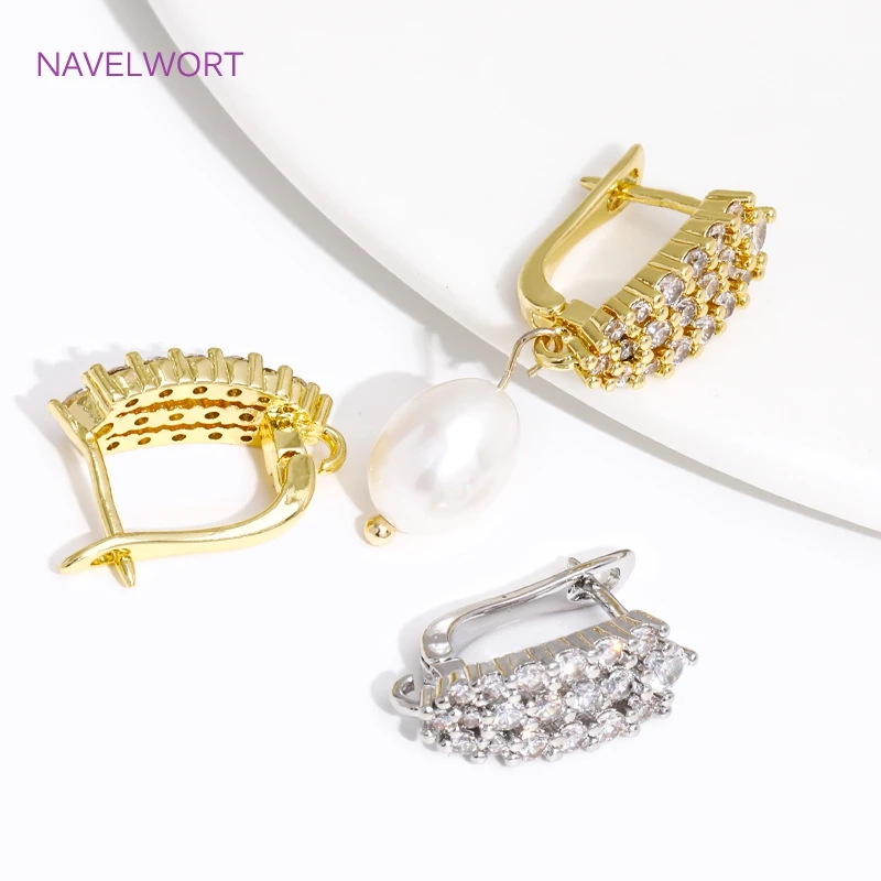 18K Gold Plated Shvenzy Earwires Fasteners For Earrings,Brass Earring Hooks,DIY Women's Anti-Allergy Earrings Making Accessories image 4