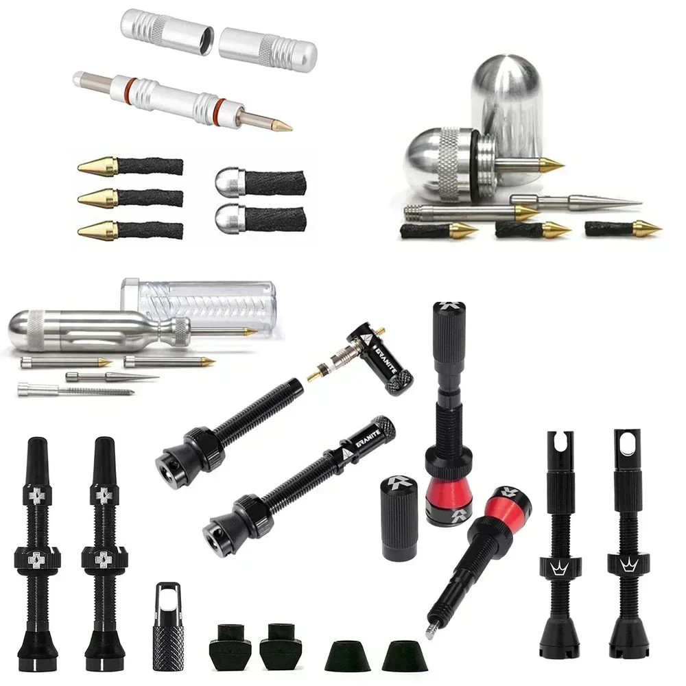 TLR Bicycle  Juicy Nipple Fillmore Tubeless Bike Tire Valves Valve Cap Presta  Repair Tool Kit