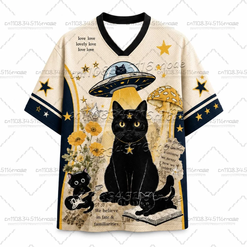 2026 Summer Fashion New Japanese Fun and Playful Fortune Cat 3D Printing Outdoor Leisure Sports Fitness V-neck Child T-shirt