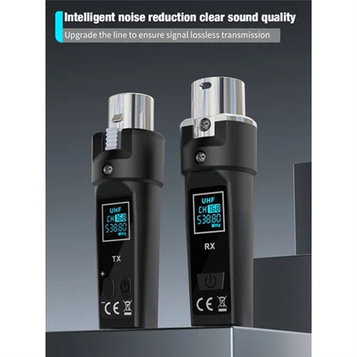 Imagen 1 del producto Transmisor XLR inalámbrico SUNRI-UHF, transmisor y receptor XLR, receptor de micrófono inalámbrico para micrófono dinámico, Audio de guitarra