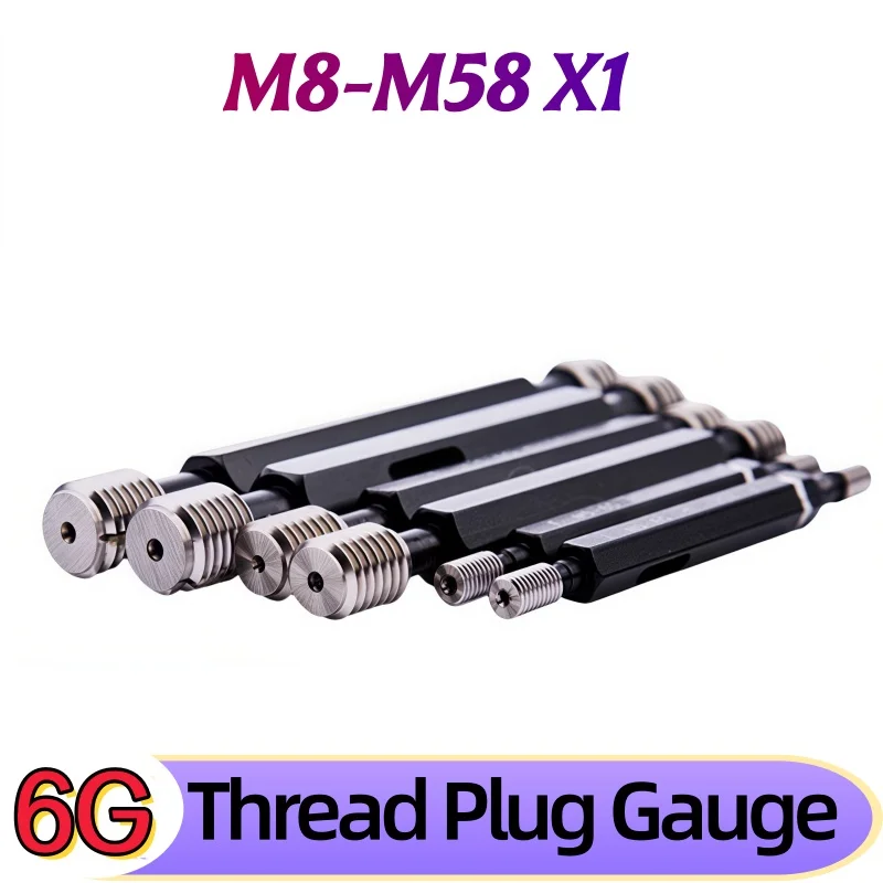 Metric Fine Thread Plug Gauge High Quality 6G M8 M9 M10 M11 M12 M14 M16 M20 M30 M40 1PCS Mer-cury Gage Thread Distance 1