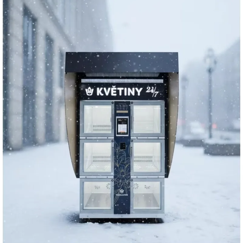 FOODLINE Customized Outdoor Winter Heating Rain Snow Resistant Stainless Steel Flower Vending Machine with Payment Options